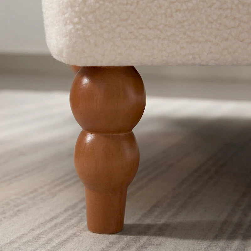 Fauteuil d'appoint en velours vert / blanc / beige avec accoudoirs circulaires et pieds colonne romaine, 1 place