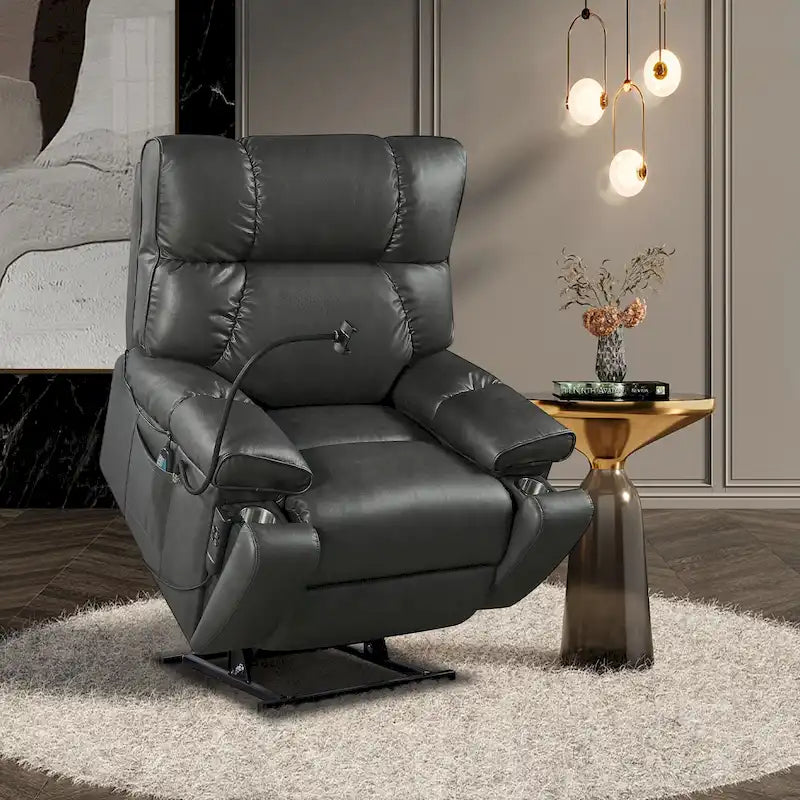 Fauteuil inclinable releveur électrique avec deux moteurs, massage et fonction chauffante
