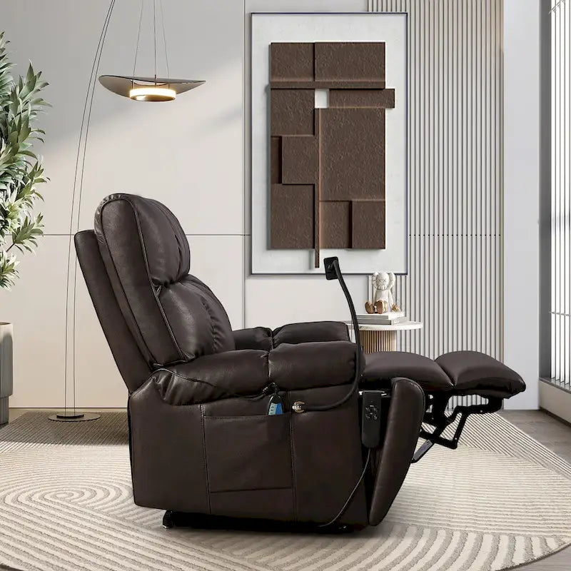 Fauteuil inclinable releveur électrique avec deux moteurs, massage et fonction chauffante