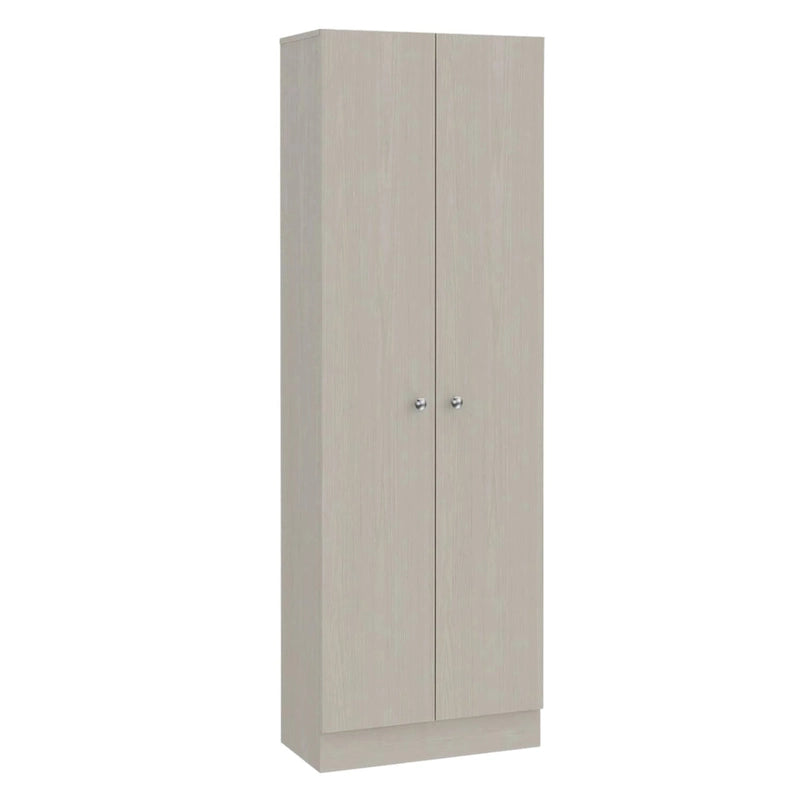 Garde-manger / Meuble de rangement haut et étroit gris clair, bois manufacturé, 180 cm de hauteur