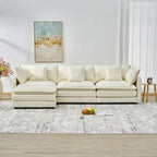 Canapé trois places en chenille de 280 cm avec pouf