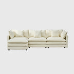 Canapé trois places en chenille de 280 cm avec pouf