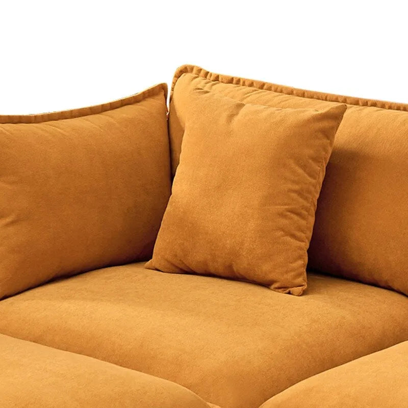 Canapé trois places en chenille de 280 cm avec pouf