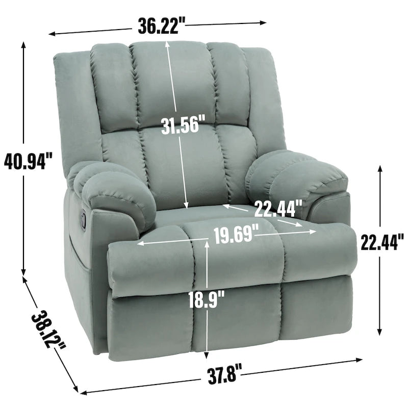 Fauteuil inclinable pivotant et basculant à 360° en tissu avec accoudoirs rembourrés et dossier à coussin