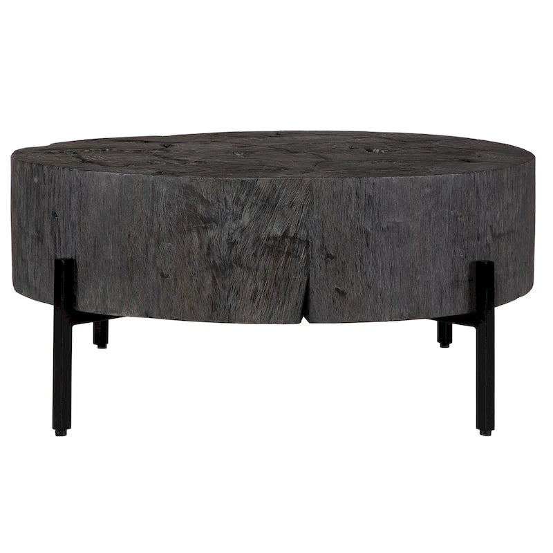 Rustic Wooden Coffee Accent Table - 33.5 - Black