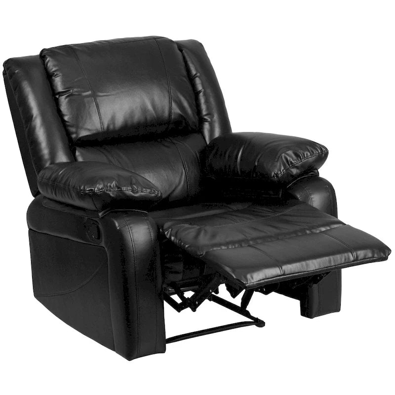Fauteuil inclinable en cuir LeatherSoft dossier coussiné, noir / marron / gris / crème / cognac, 1 place