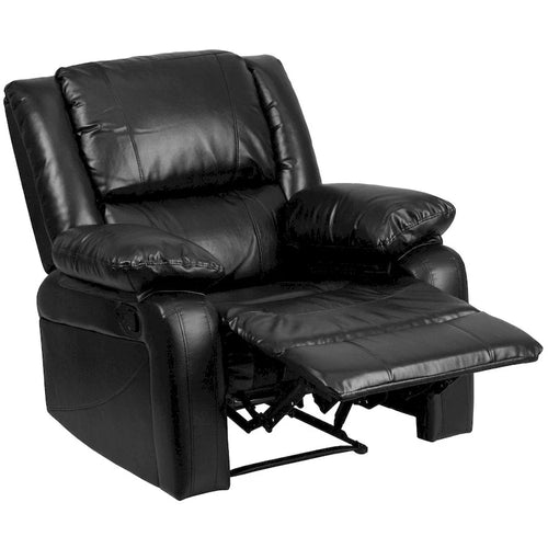 Fauteuil inclinable en cuir LeatherSoft dossier coussiné, noir / marron / gris / crème / cognac, 1 place