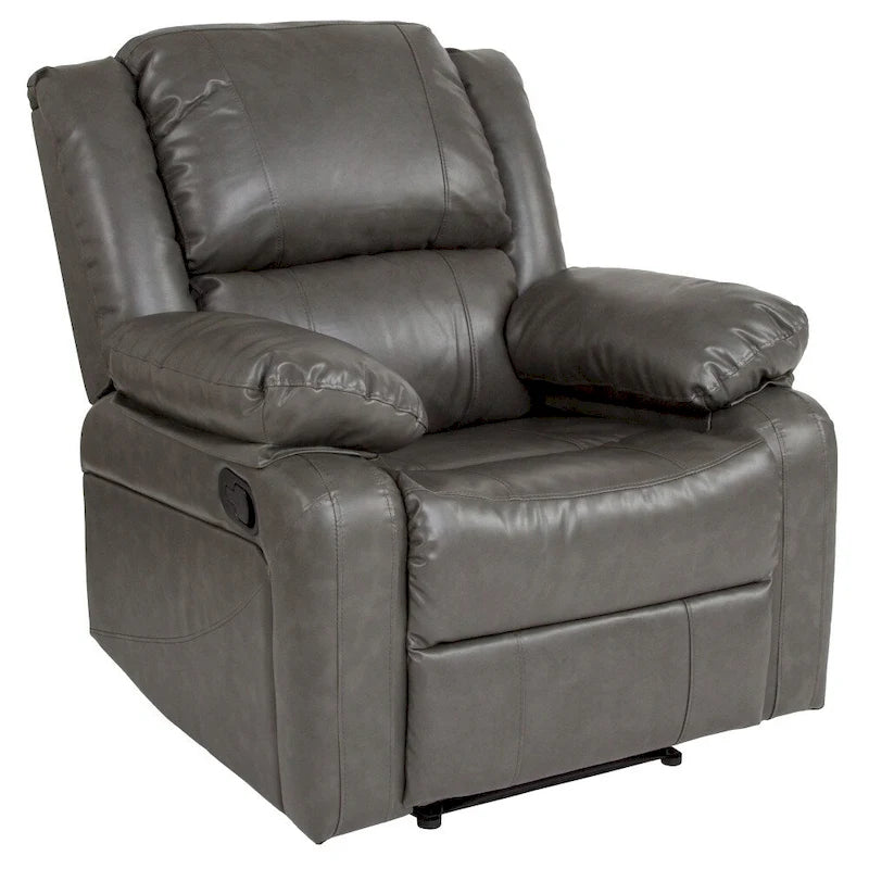 Fauteuil inclinable en cuir LeatherSoft dossier coussiné, noir / marron / gris / crème / cognac, 1 place