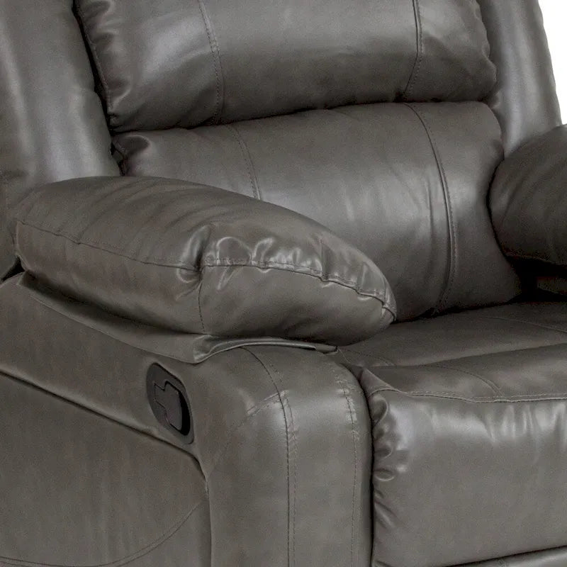 Fauteuil inclinable en cuir LeatherSoft dossier coussiné, noir / marron / gris / crème / cognac, 1 place