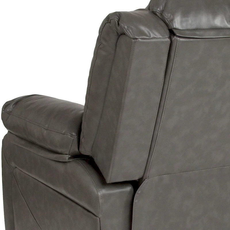 Fauteuil inclinable en cuir LeatherSoft dossier coussiné, noir / marron / gris / crème / cognac, 1 place
