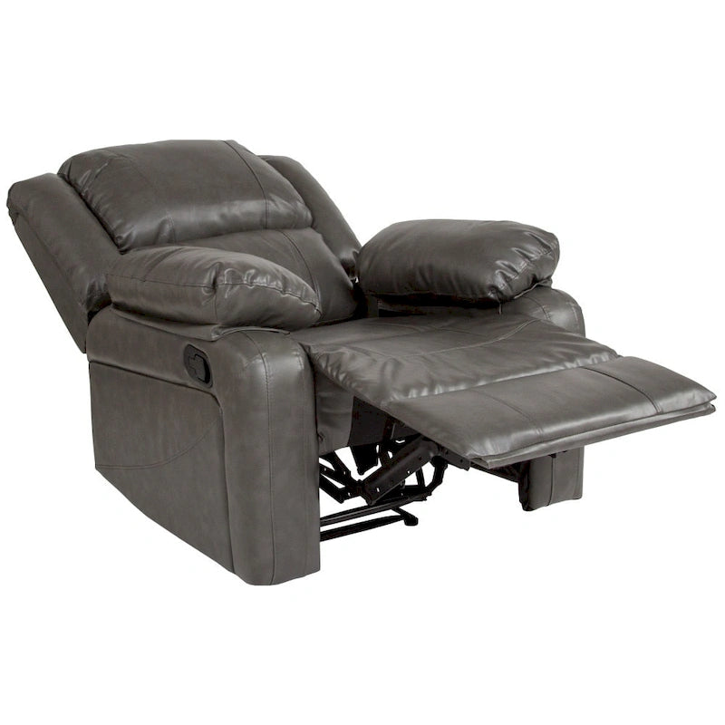 Fauteuil inclinable en cuir LeatherSoft dossier coussiné, noir / marron / gris / crème / cognac, 1 place