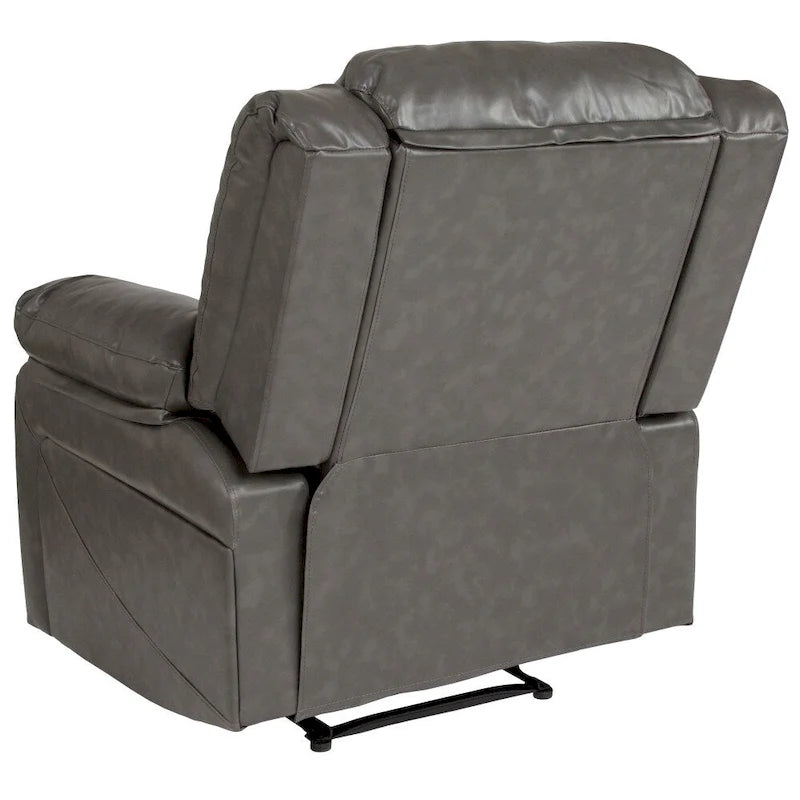Fauteuil inclinable en cuir LeatherSoft dossier coussiné, noir / marron / gris / crème / cognac, 1 place