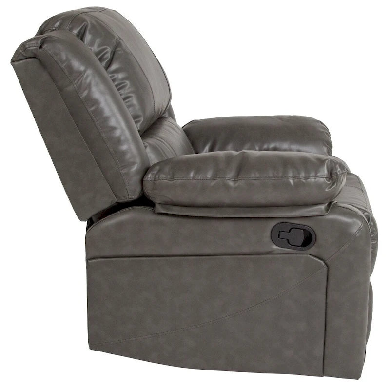 Fauteuil inclinable en cuir LeatherSoft dossier coussiné, noir / marron / gris / crème / cognac, 1 place