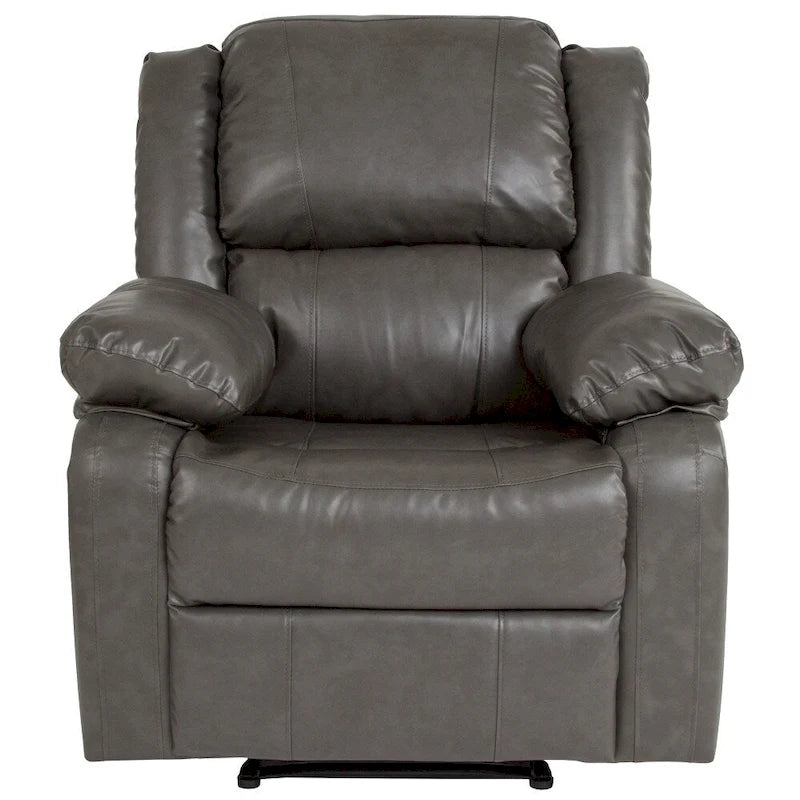 Fauteuil inclinable en cuir LeatherSoft dossier coussiné, noir / marron / gris / crème / cognac, 1 place