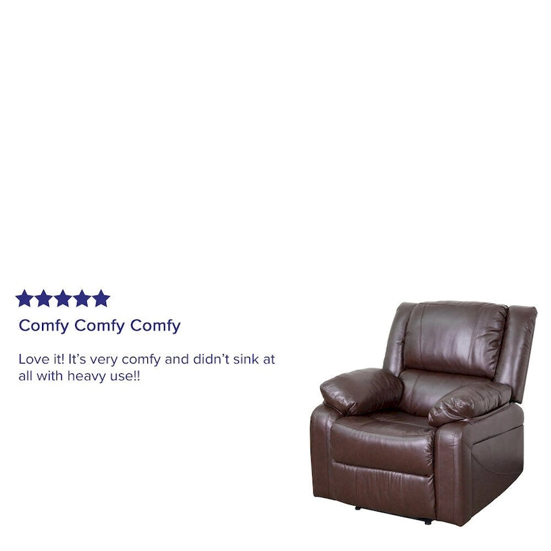 Fauteuil inclinable en cuir LeatherSoft dossier coussiné, noir / marron / gris / crème / cognac, 1 place