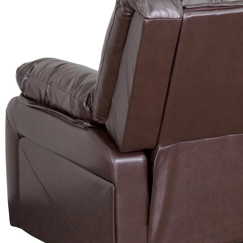 Fauteuil inclinable en cuir LeatherSoft dossier coussiné, noir / marron / gris / crème / cognac, 1 place