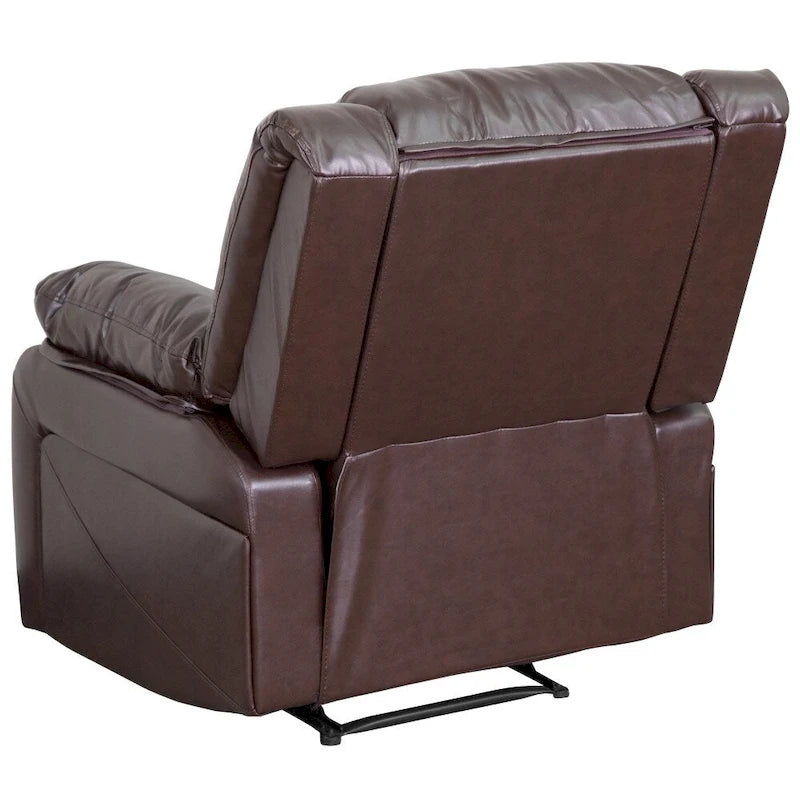 Fauteuil inclinable en cuir LeatherSoft dossier coussiné, noir / marron / gris / crème / cognac, 1 place
