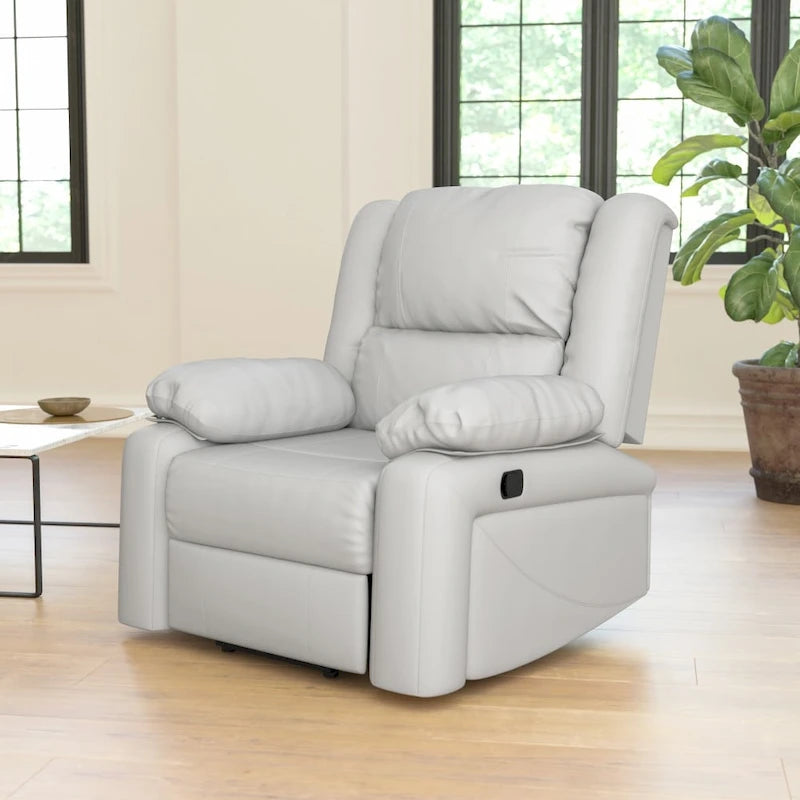 Fauteuil inclinable en cuir LeatherSoft dossier coussiné, noir / marron / gris / crème / cognac, 1 place
