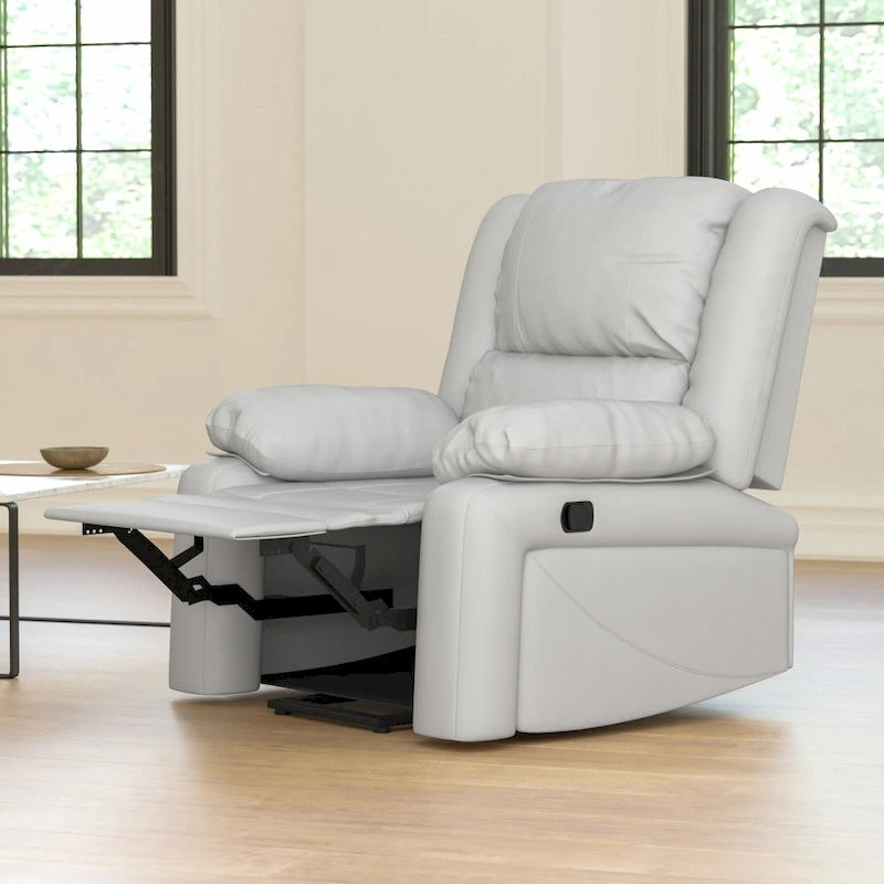 Fauteuil inclinable en cuir LeatherSoft dossier coussiné, noir / marron / gris / crème / cognac, 1 place