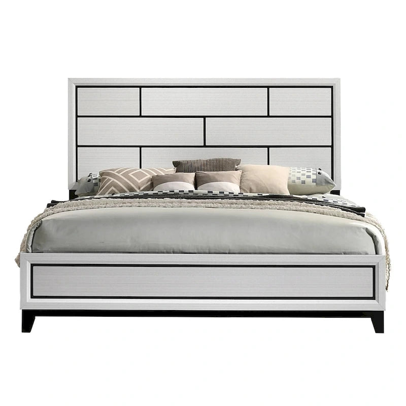 Ensemble de chambre à coucher 5 pièces avec panneaux blancs contemporains