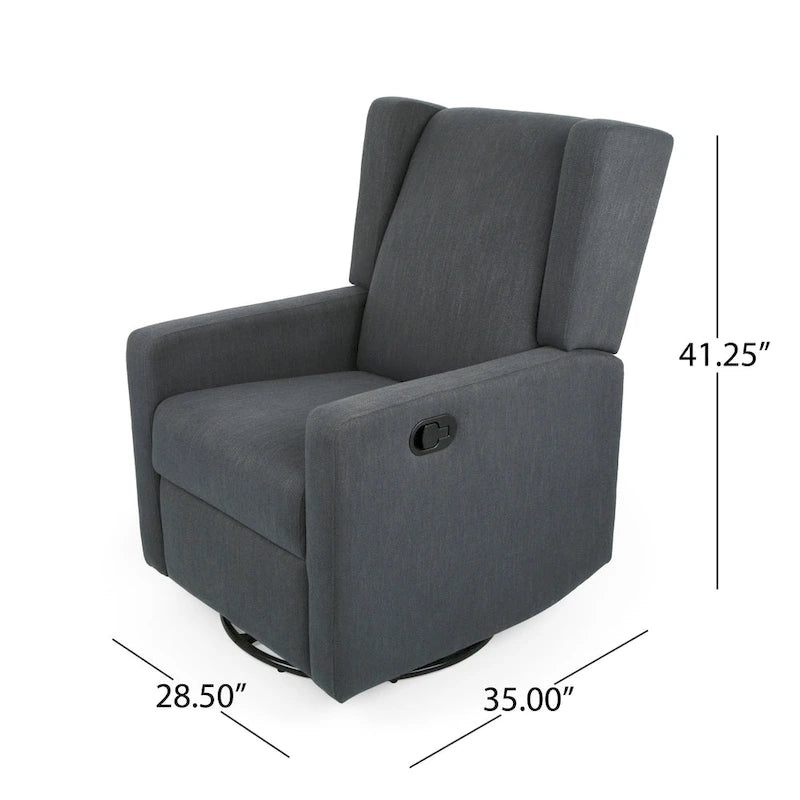 Fauteuil inclinable pivotant Wingback avec mécanisme à levier