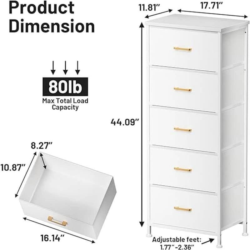 Commode de rangement à 5 tiroirs