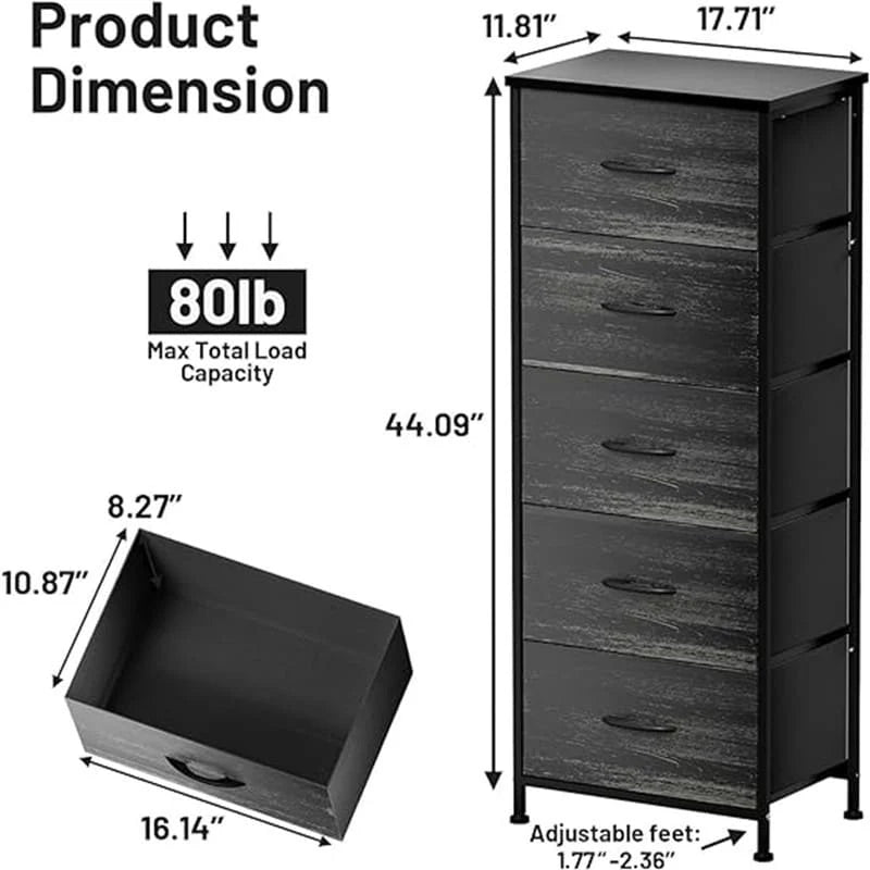 Commode de rangement à 5 tiroirs