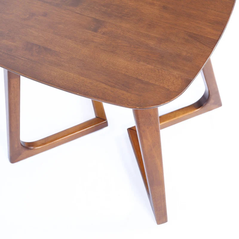 Table d'appoint rectangulaire en noyer et bois d'hévéa à bords naturels avec finition anti-rayures