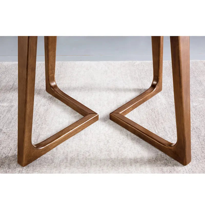 Table d'appoint rectangulaire en noyer et bois d'hévéa à bords naturels avec finition anti-rayures