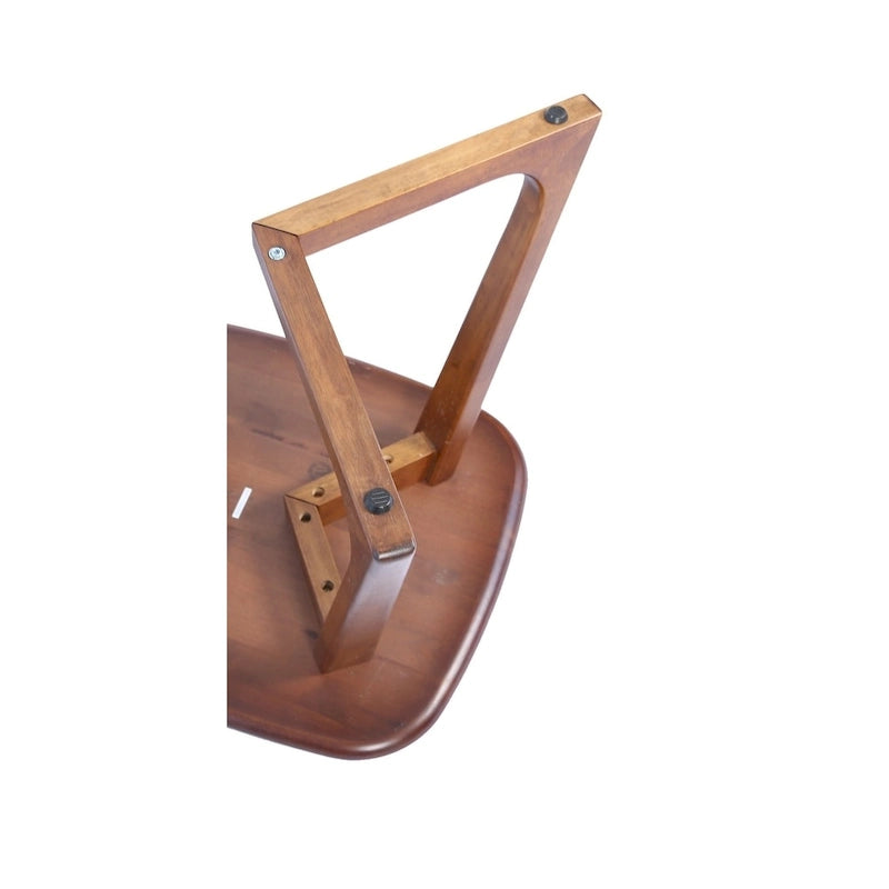 Table d'appoint rectangulaire en noyer et bois d'hévéa à bords naturels avec finition anti-rayures