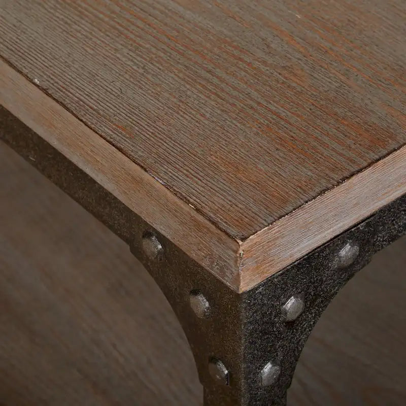 Table basse industrielle vintage avec étagère ouverte