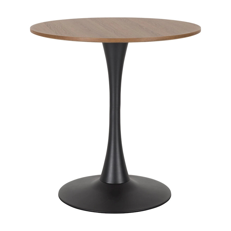 Table de bistrot ronde 28" (71 cm) Marron/Gris Or/Noir avec pied piédestal en métal, 2-3 places