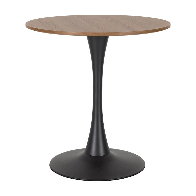 Table de bistrot ronde 28" (71 cm) Marron/Gris Or/Noir avec pied piédestal en métal, 2-3 places