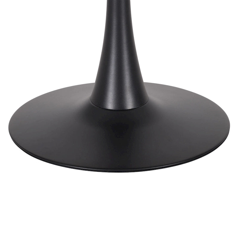 Table de bistrot ronde 28" (71 cm) Marron/Gris Or/Noir avec pied piédestal en métal, 2-3 places