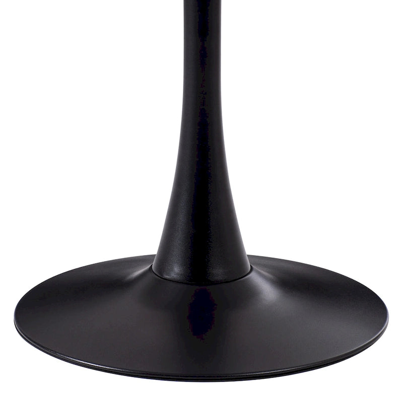 Table de bistrot ronde 28" (71 cm) Marron/Gris Or/Noir avec pied piédestal en métal, 2-3 places