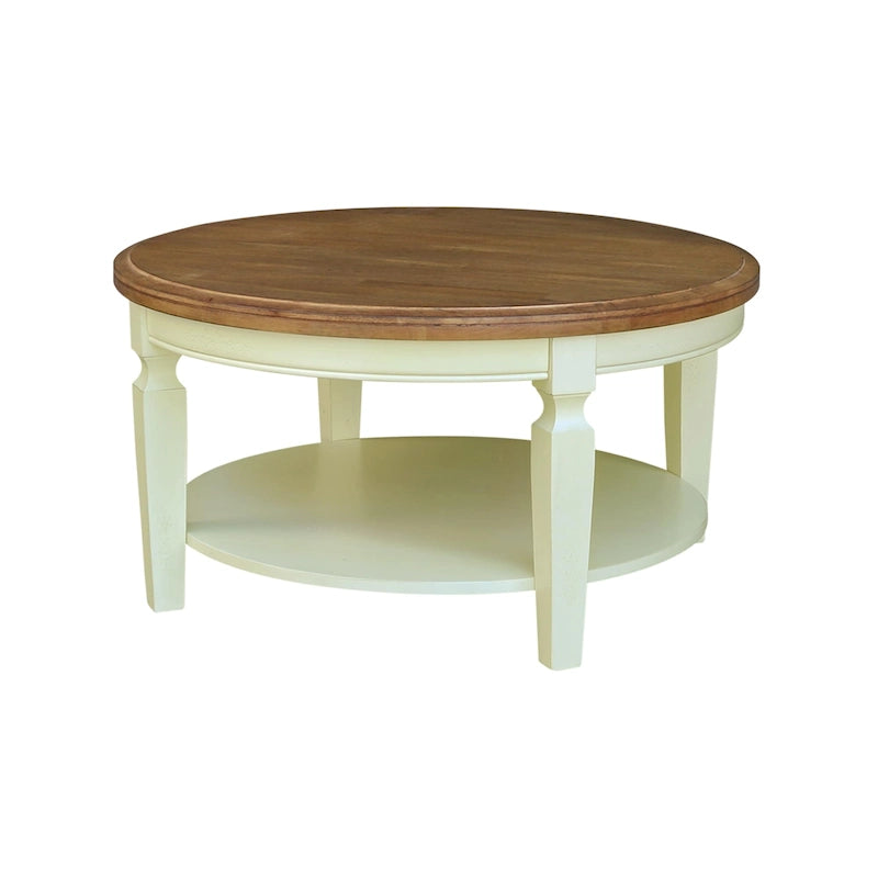 Table basse ronde avec étagère inférieure