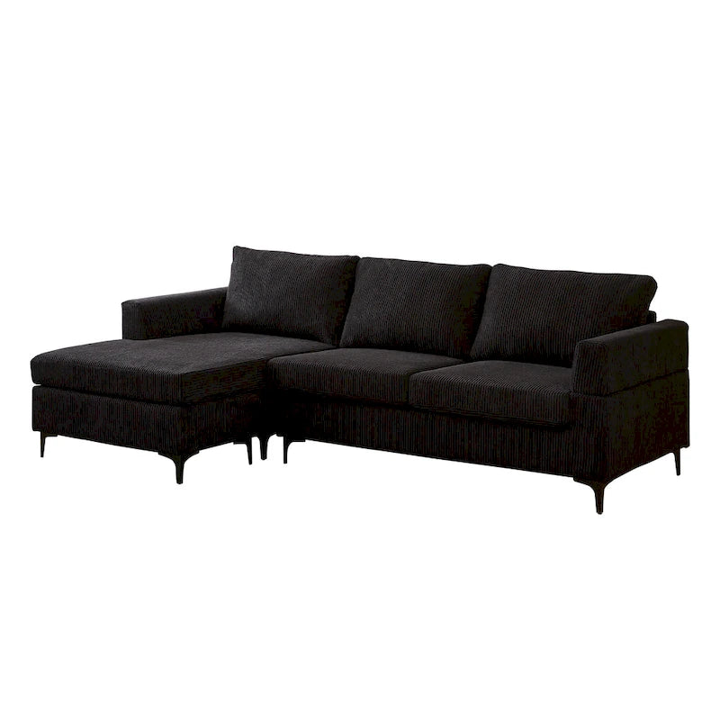 Canapé d'angle réversible en tissu polyester