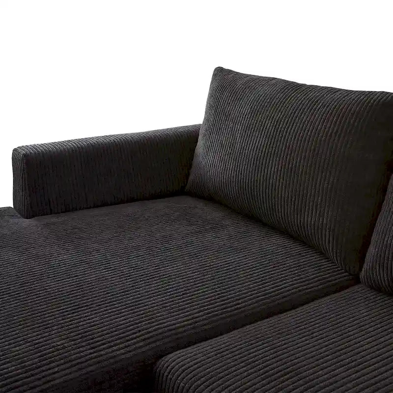 Canapé d'angle réversible en tissu polyester