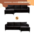 Canapé d'angle réversible en tissu polyester