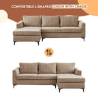 Canapé d'angle réversible en tissu polyester