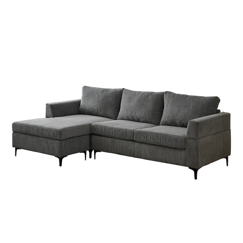 Canapé d'angle réversible en tissu polyester