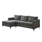 Canapé d'angle réversible en tissu polyester