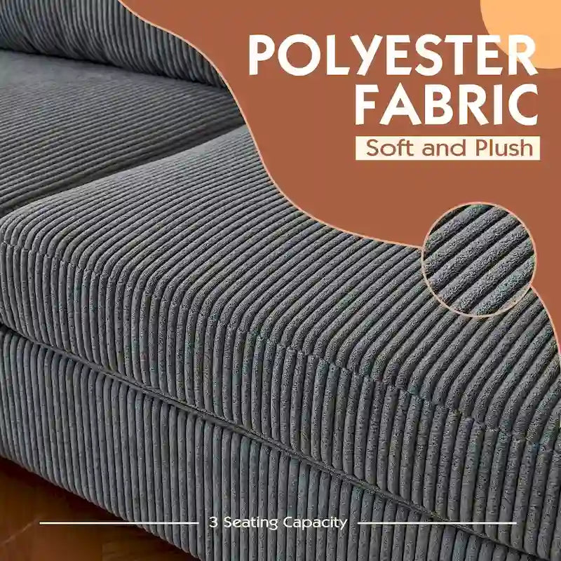 Canapé d'angle réversible en tissu polyester