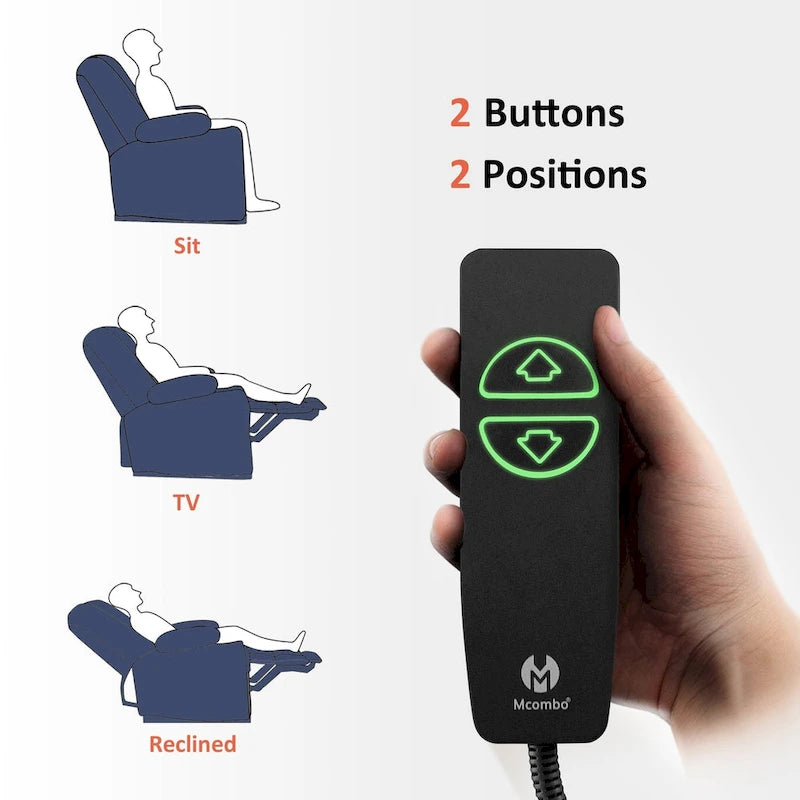 Fauteuil inclinable électrique avec fonction de chauffage et de massage, en tissu