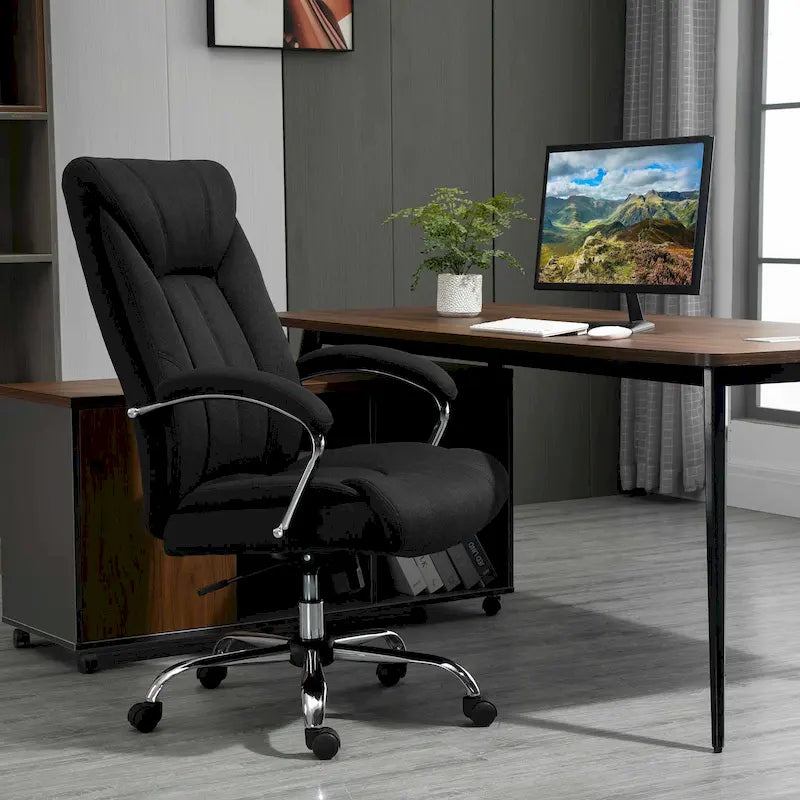 Chaise de bureau pivotante à dossier haut avec hauteur et accoudoirs réglables