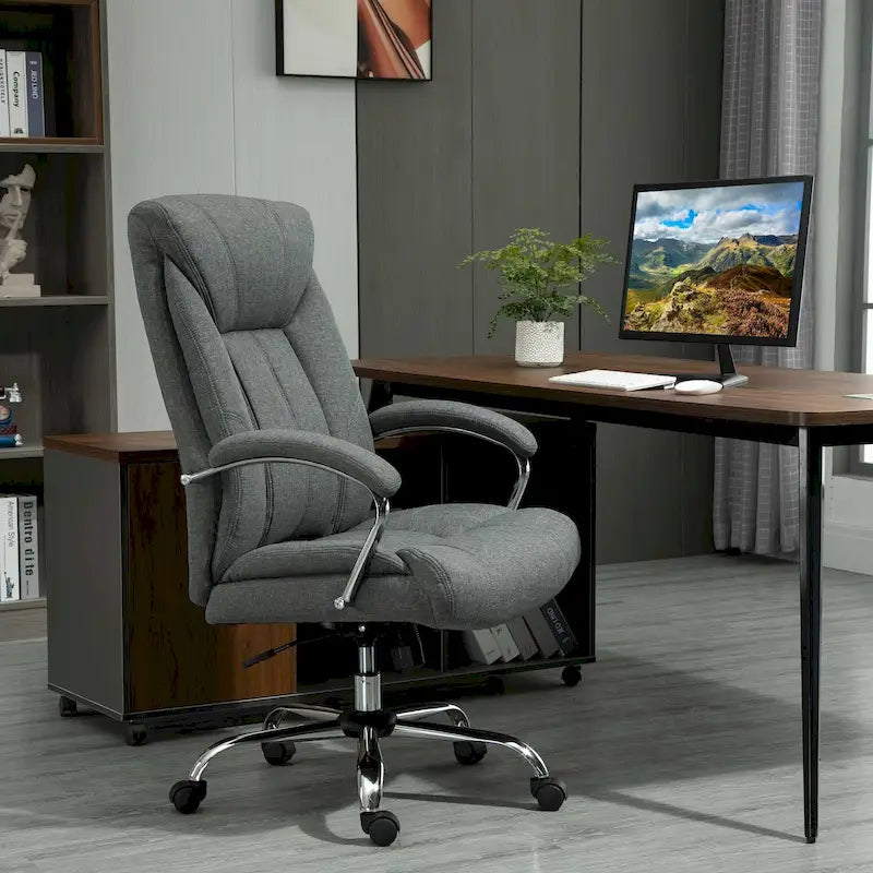 Chaise de bureau pivotante à dossier haut avec hauteur et accoudoirs réglables