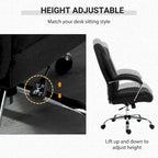 Chaise de bureau pivotante à dossier haut avec hauteur et accoudoirs réglables