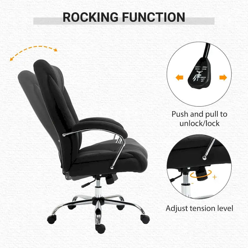 Chaise de bureau pivotante à dossier haut avec hauteur et accoudoirs réglables