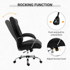 Chaise de bureau pivotante à dossier haut avec hauteur et accoudoirs réglables