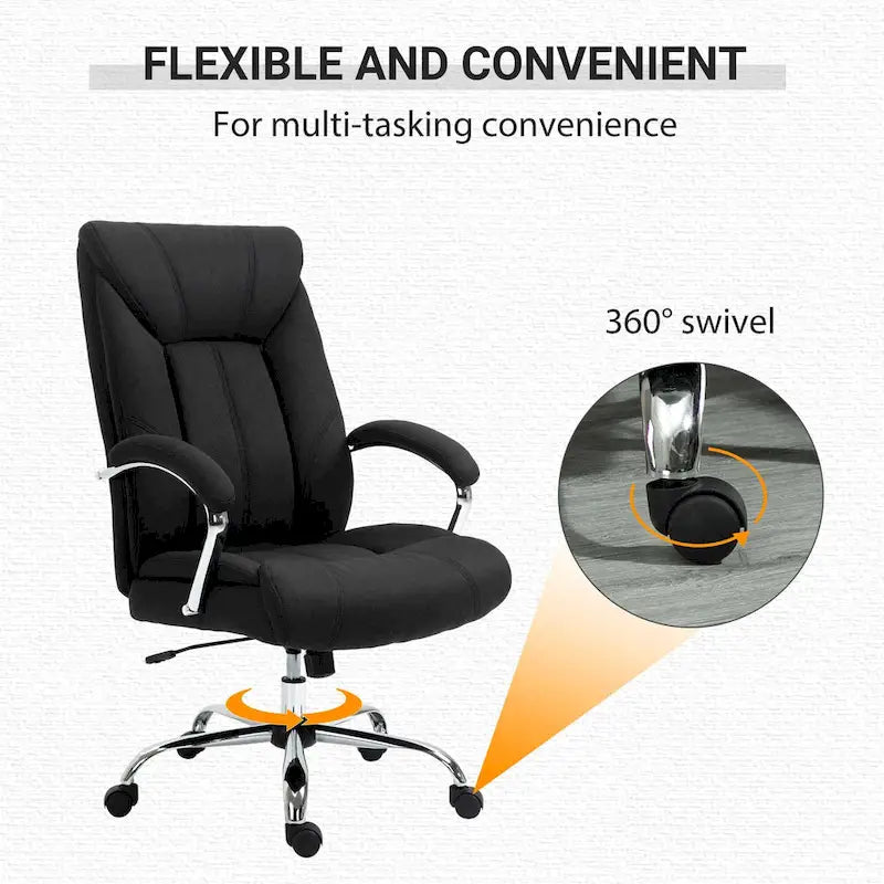 Chaise de bureau pivotante à dossier haut avec hauteur et accoudoirs réglables